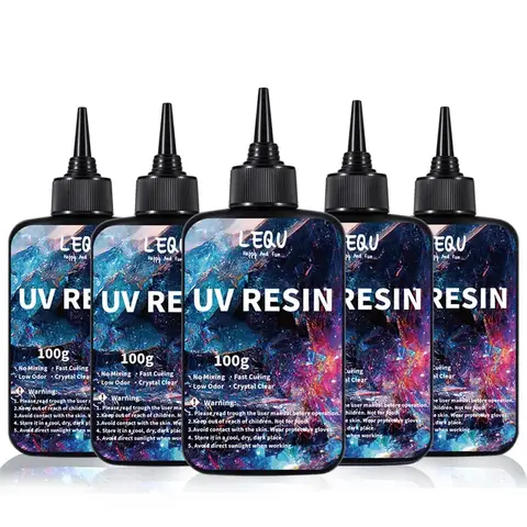 100g UV resin transparent hard upgraded version, crystal clear epoxy resin premix, UV curing resin for handmade jewelry making