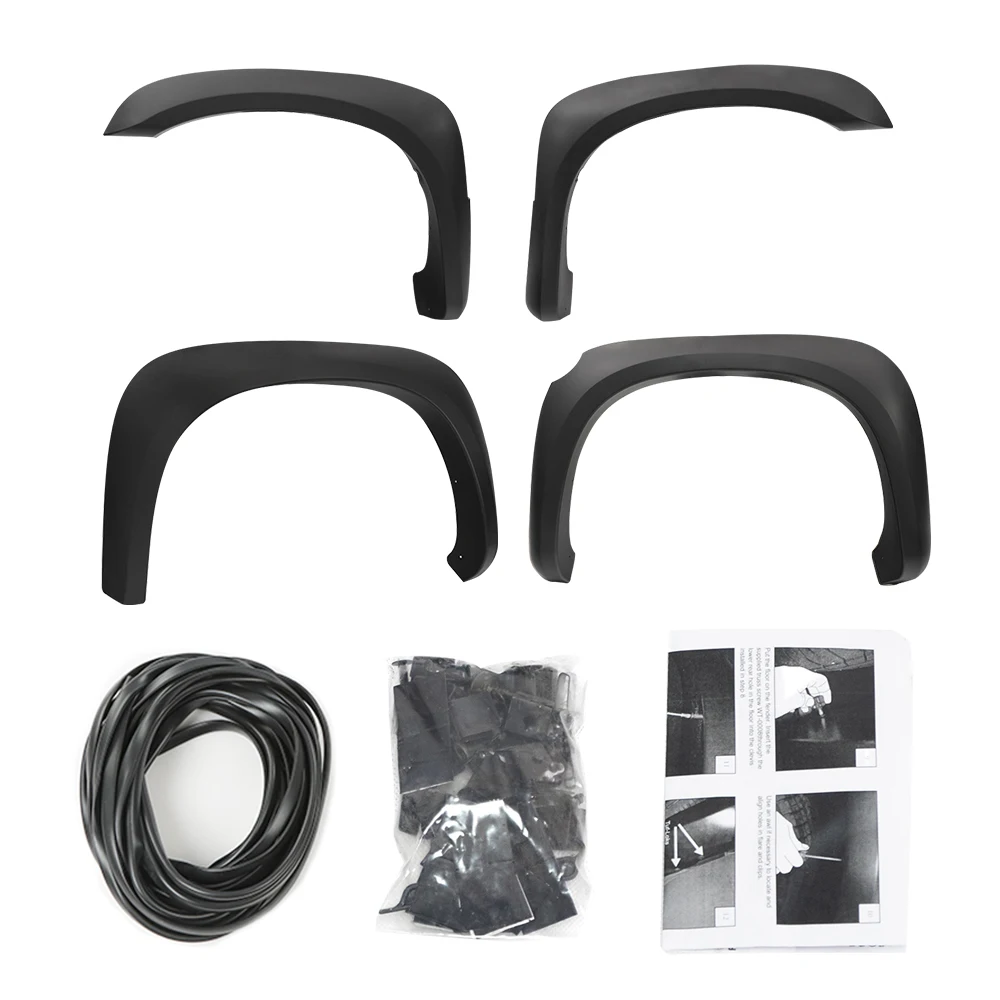 مشاعل الحاجز، مناسبة لـ Dodge Dakota Crew Cab Pickup 2005-2011، واقي غطاء العجلة الأسود الناعم 4 قطع... #2