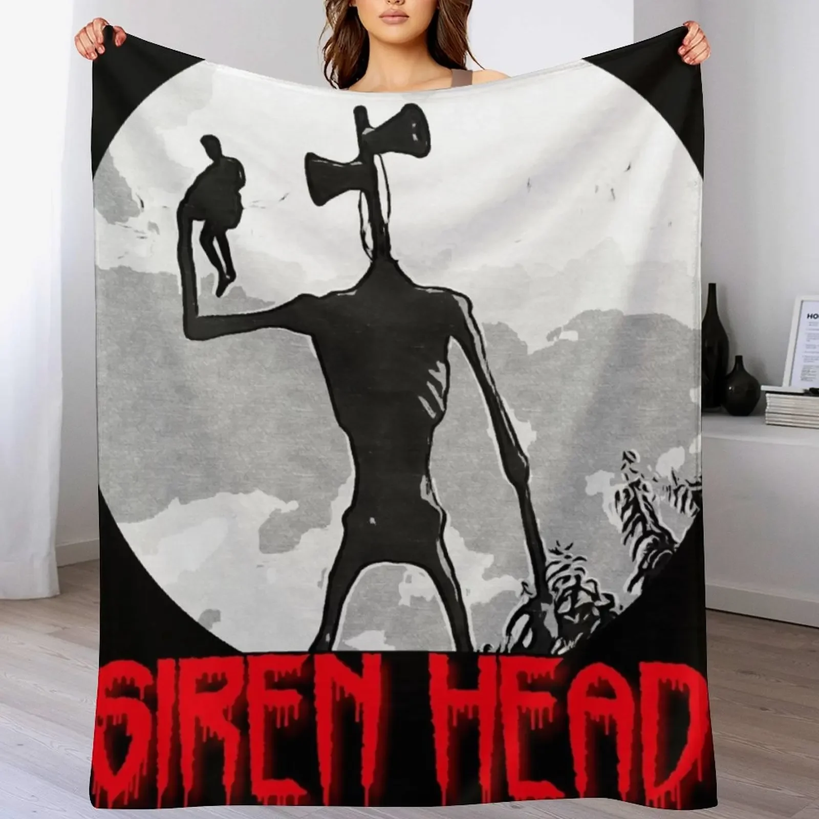 Siren Head Throw Blanket Cozy Throw Blanket for Bed Sofa Chair