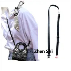 Suitable for D bag, mini shoulder belt accessories, luxury bag,  matte  black leather belt, shoulder belt, diagonal strap