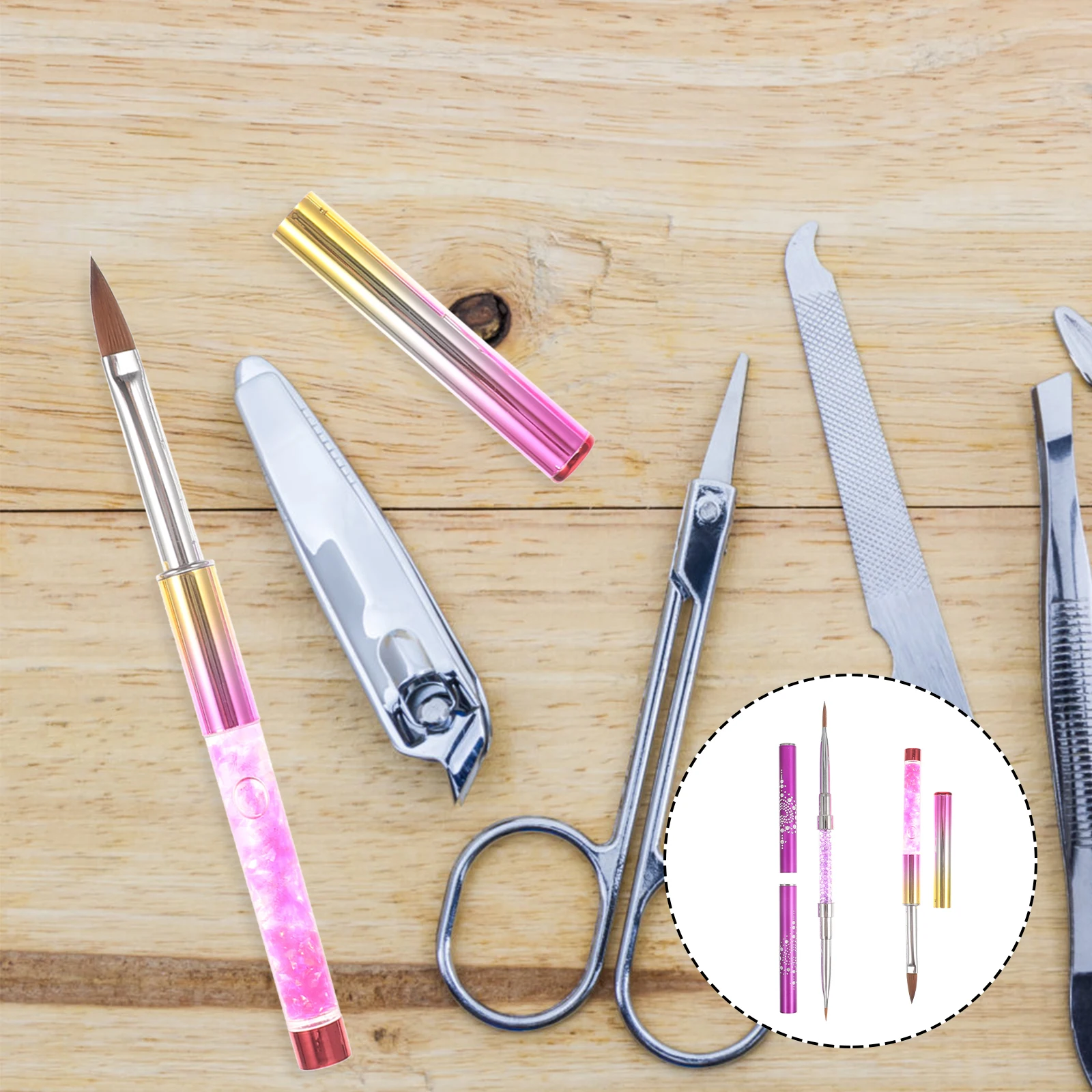

2Pcs Nail Art Pen Durable PP for Drawing Lines Patterns Easy Hold Salons Beauty Parlor DIY Manicure Tools Rhinestone