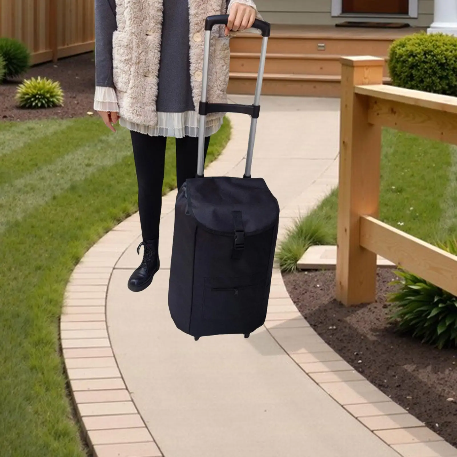 

Складная водонепроницаемая сумка для покупок, запасная сумка, черная сумка-тележка из ткани Оксфорд для складных тележек для покупок и рыночных поездок