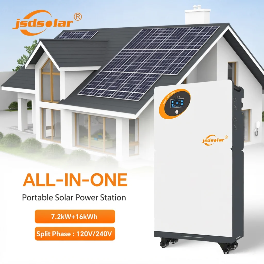 Solar Inverter 7.2kW Solar Generator 16kWh Lithium Battery 7200W 6500W 3000W All In One Solar Power System For Home Outdoor Used