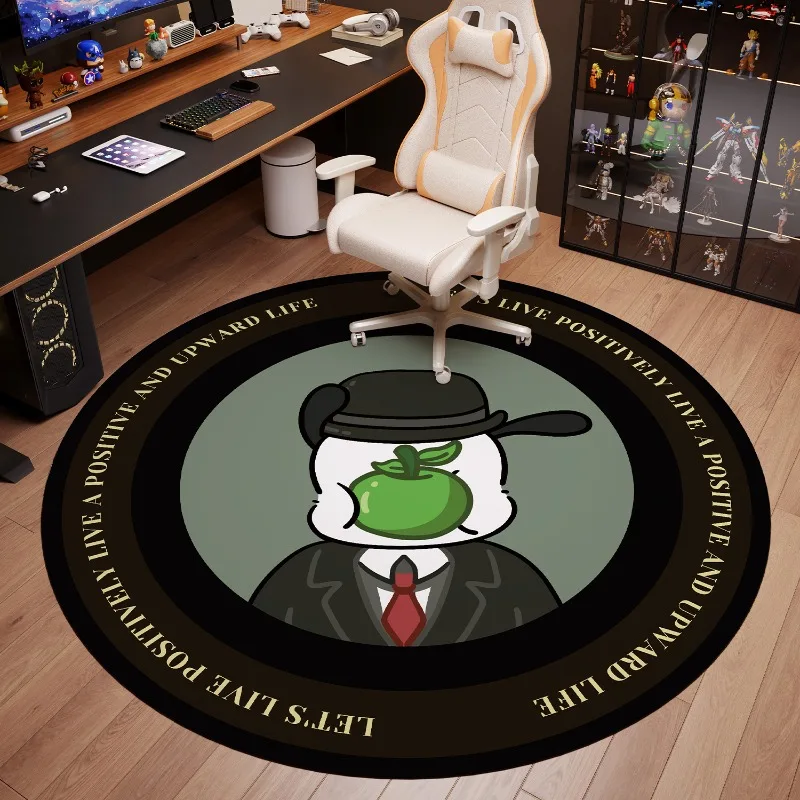 Cartoon Record Circular Carpet Children Room Bedroom Bedside Carpet Living Room Waterproof Easy To Maintain Anti Slip Floor Mat
