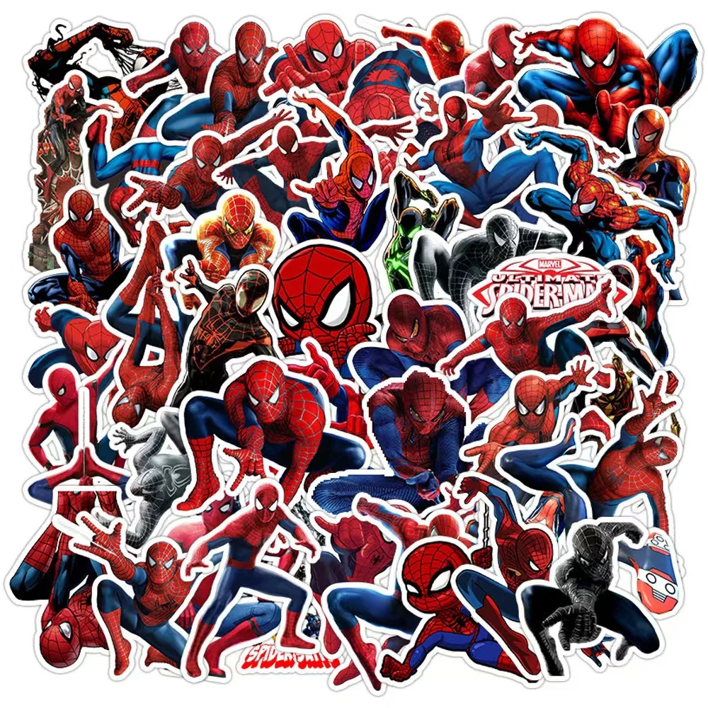 

50pcs Marvel Spider-man Cartoon Graffiti stickers waterproof anime decals for laptop phone case luggage water bottle kids toy
