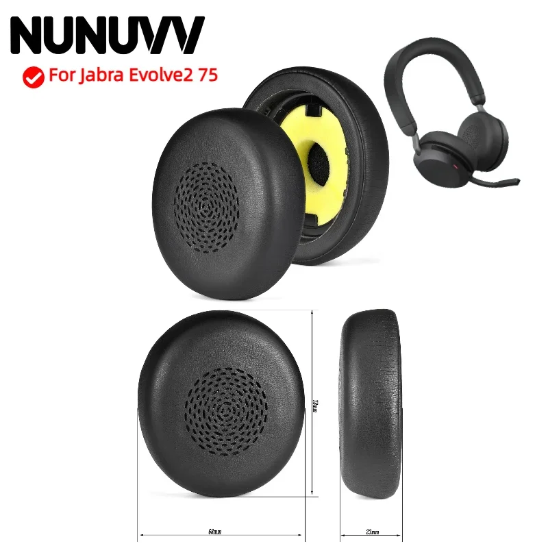 

Replacement Earpads for Jabra Evolve2 75 Earmuffs Ultra-soft Sponge Cushion Cover Headphone