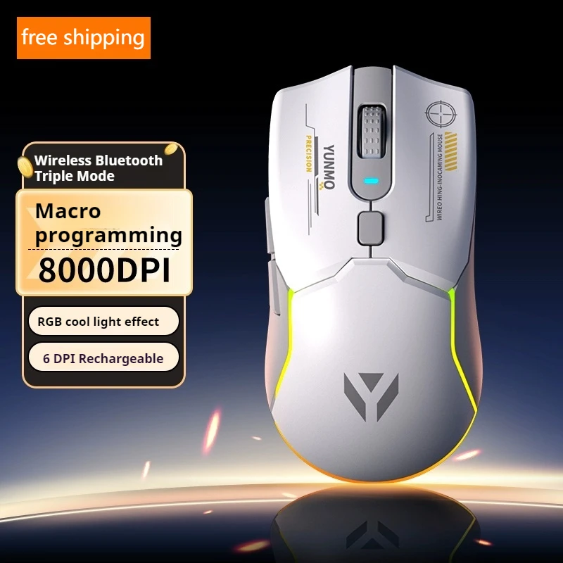 Esports Wireless Mouse Paw3104 Sensor Rgb Backlight Effect Ergonomic Laptop Entertainment Compatible Bluetooth Gaming Mouse