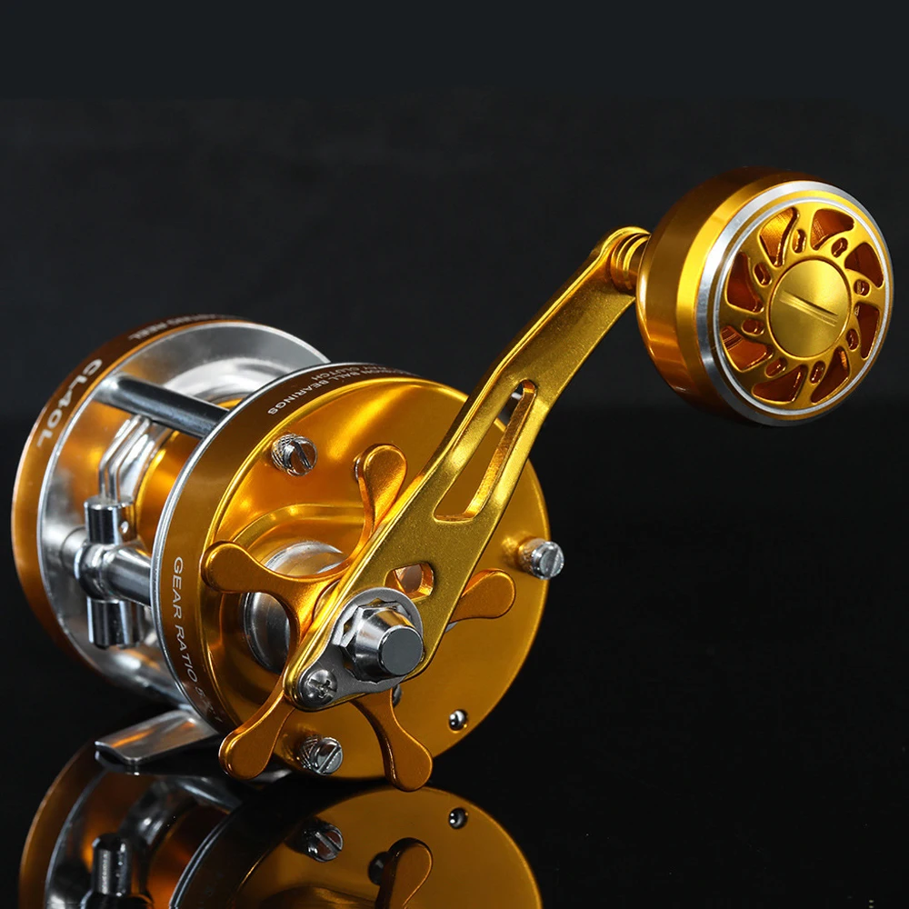 Vollmetall-Trolling-Angelrollen mit Doppelbremssystem 2+1BB für Jigging, Meeres- und Karpfenangeln, Baitcasting-Rolle mit Griff für Salzwasser – Detail 11