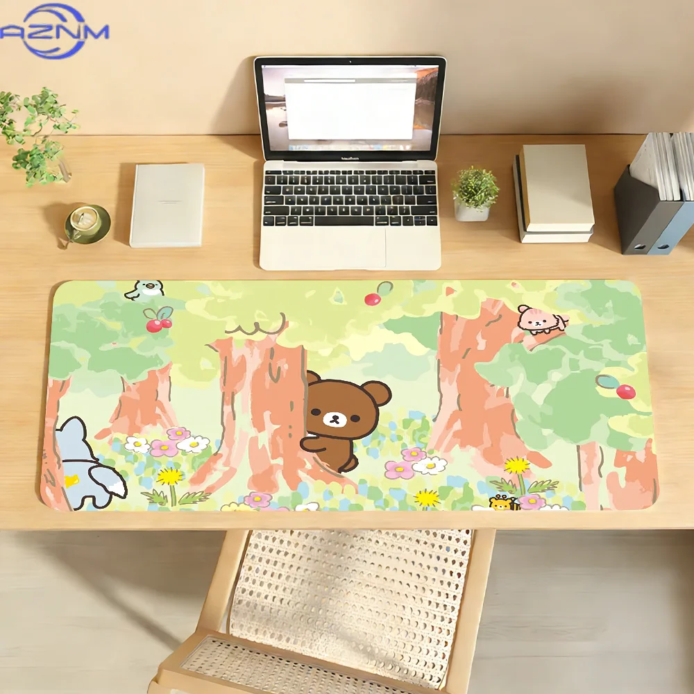 Alfombrilla de ratón con dibujos de R-Rilak-kumaS, alfombrilla antideslizante para escritorio, accesorios para ordenador portáti