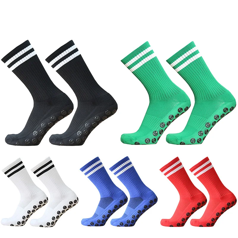 

New FS Striped Soccer Socks Men Women Sports Round Silicone Non-Slip Grip football Socks