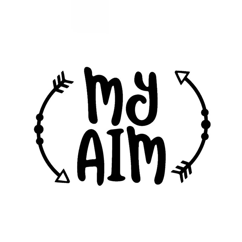 Car Sticker MY AIM Archery Sport Hunting Decoration Car Sticker PVC Fitting Bumper Window Decal Waterproof Black/White,16cm*11cm