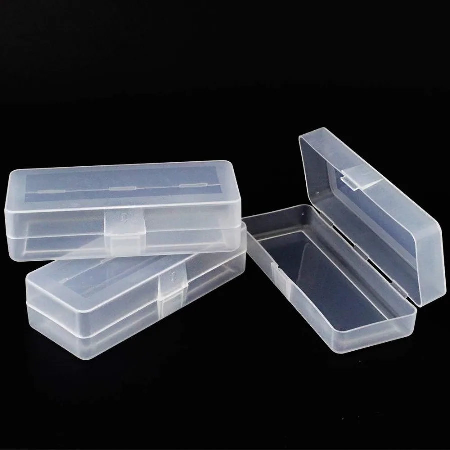 

Small Clear Storage Box Container Desktop Organizer with Lid 4.9 in x 2 in x 1.3 in for Keeping Small Parts Coints Screws QTip