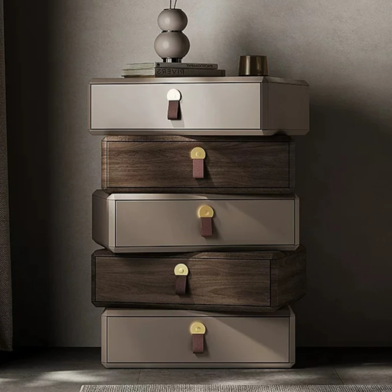 Shelf Drawers Nightstands Japanese Design Cabinets Secret Bedside Tables Petite Office Mesita De Noche Mid Century Furniture
