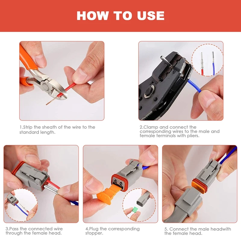 188PCS Deutsch DT Gray Connector Kit With 16 Solid Contacts In 2,3,4,6,8 And 12 Pin Configurations,Automotive Connectors