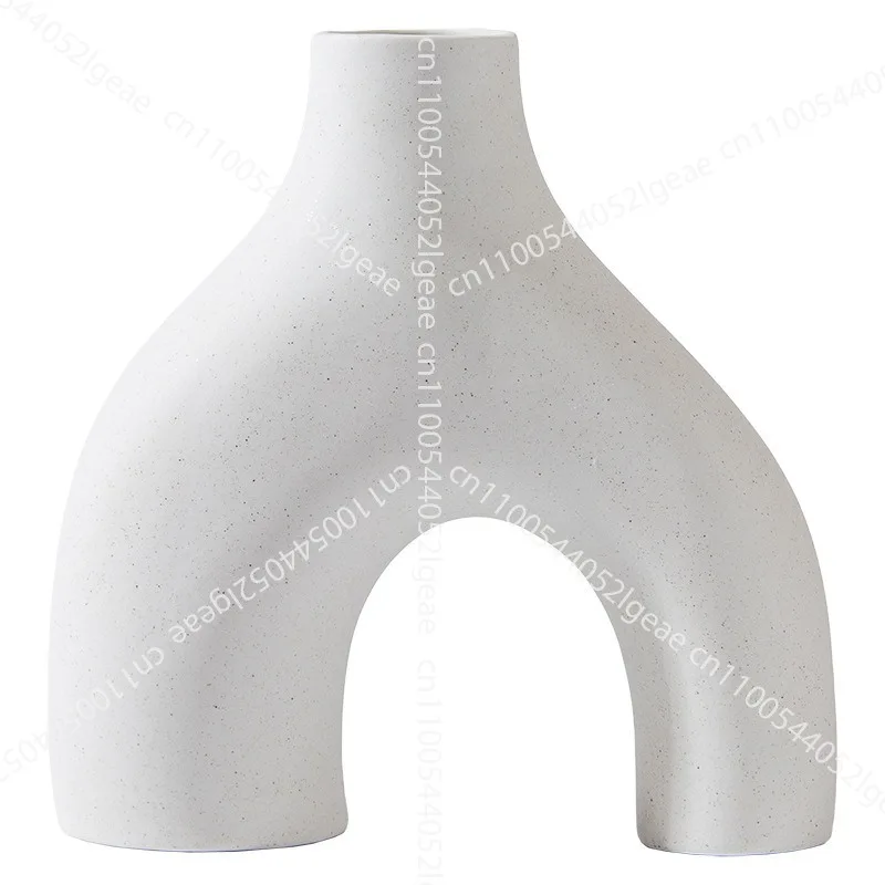 Special-shaped art vase ornament creative ceramic living room flower arrangement home entrance model room soft decoration