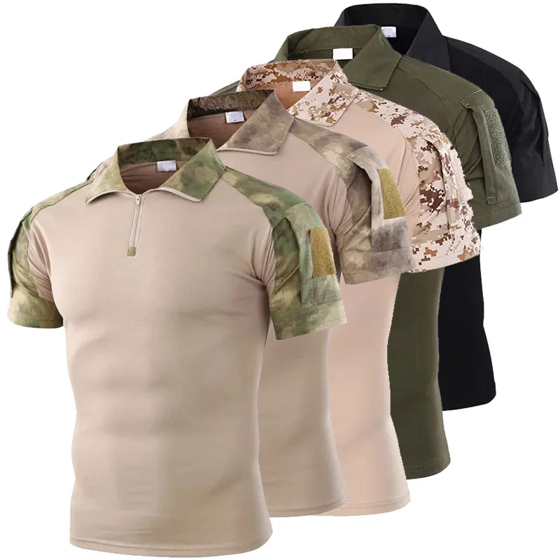 Men Summer T Shirt  Airsoft Army Tactical Short Sleeve  T Shirt Military Camouflage Cotton Tee Shirts Paintball Clothing