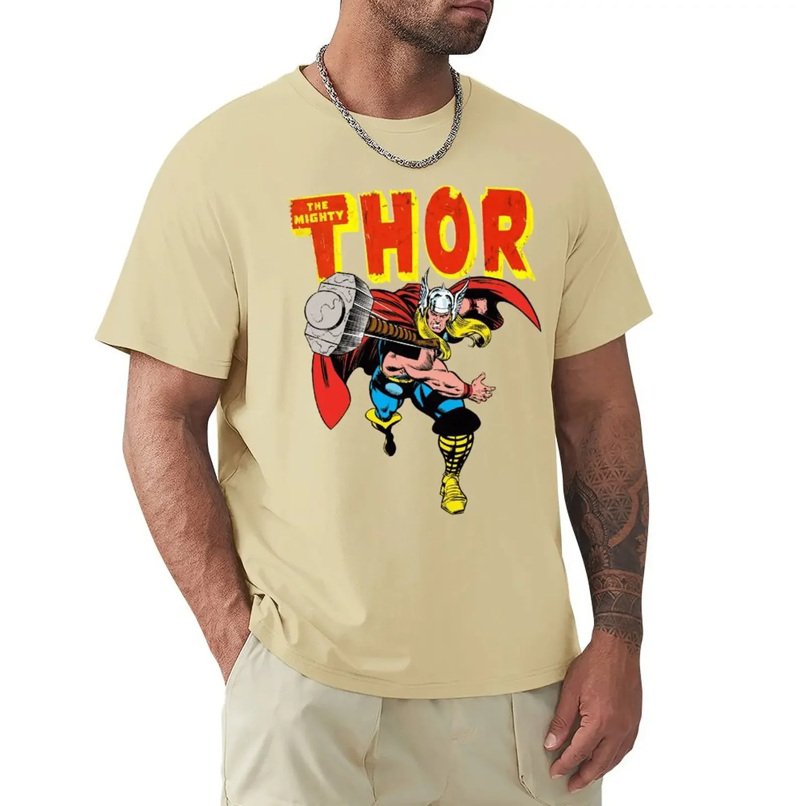 Thor Ragnarok Anime Guys T Shirt Harajuku Short Sleeve T-shirt 100% Cotton Graphics Tshirt Tops