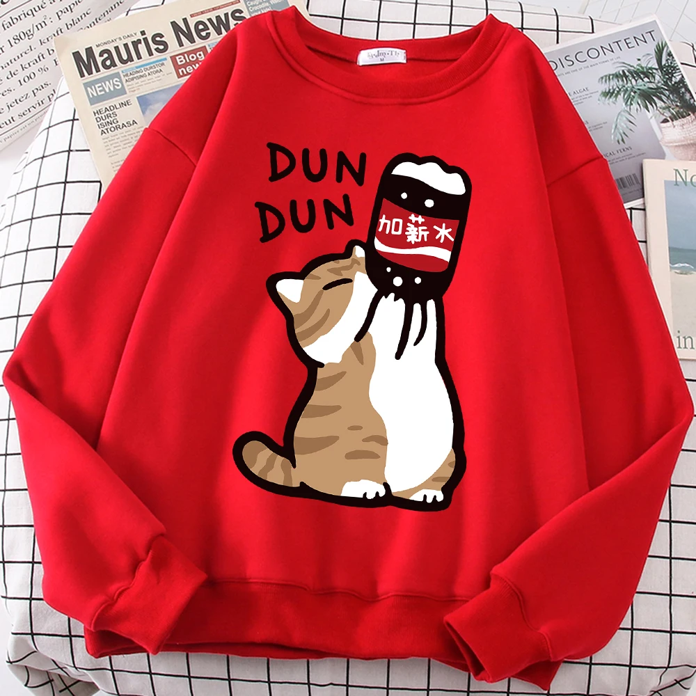 زيادة الارتداد متعة القط لطيف طباعة الرسوم المتحركة الرجال النساء هوديي Harajuku بلوزات فضفاضة Crewneck عادية هودي زوجين القمم