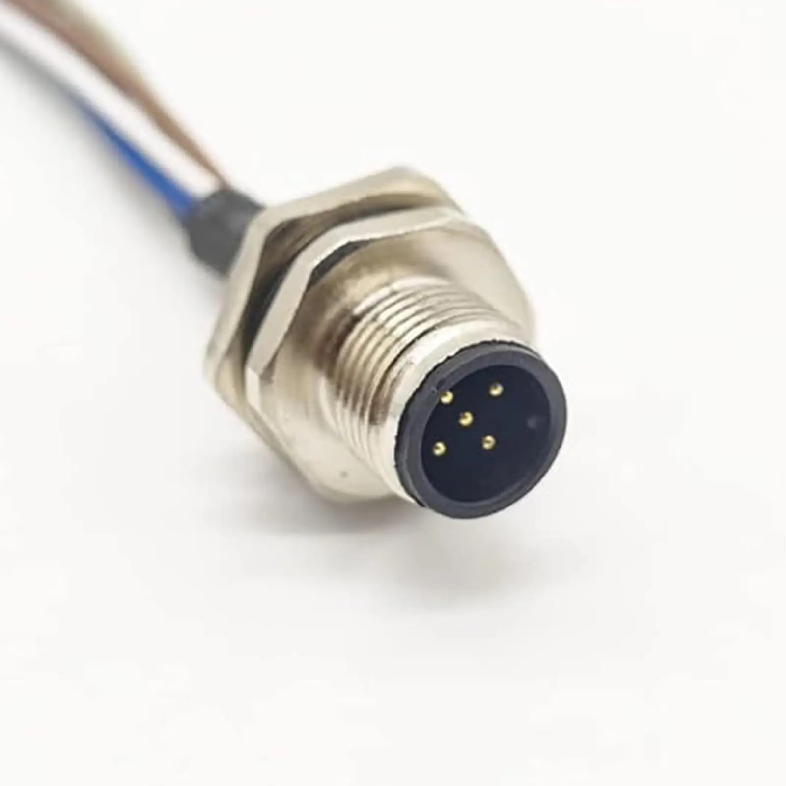 M12 5Pin A Code Male Straight Back Mount Connector 0.2M IP68 Extension Cable Industrial Control Wire