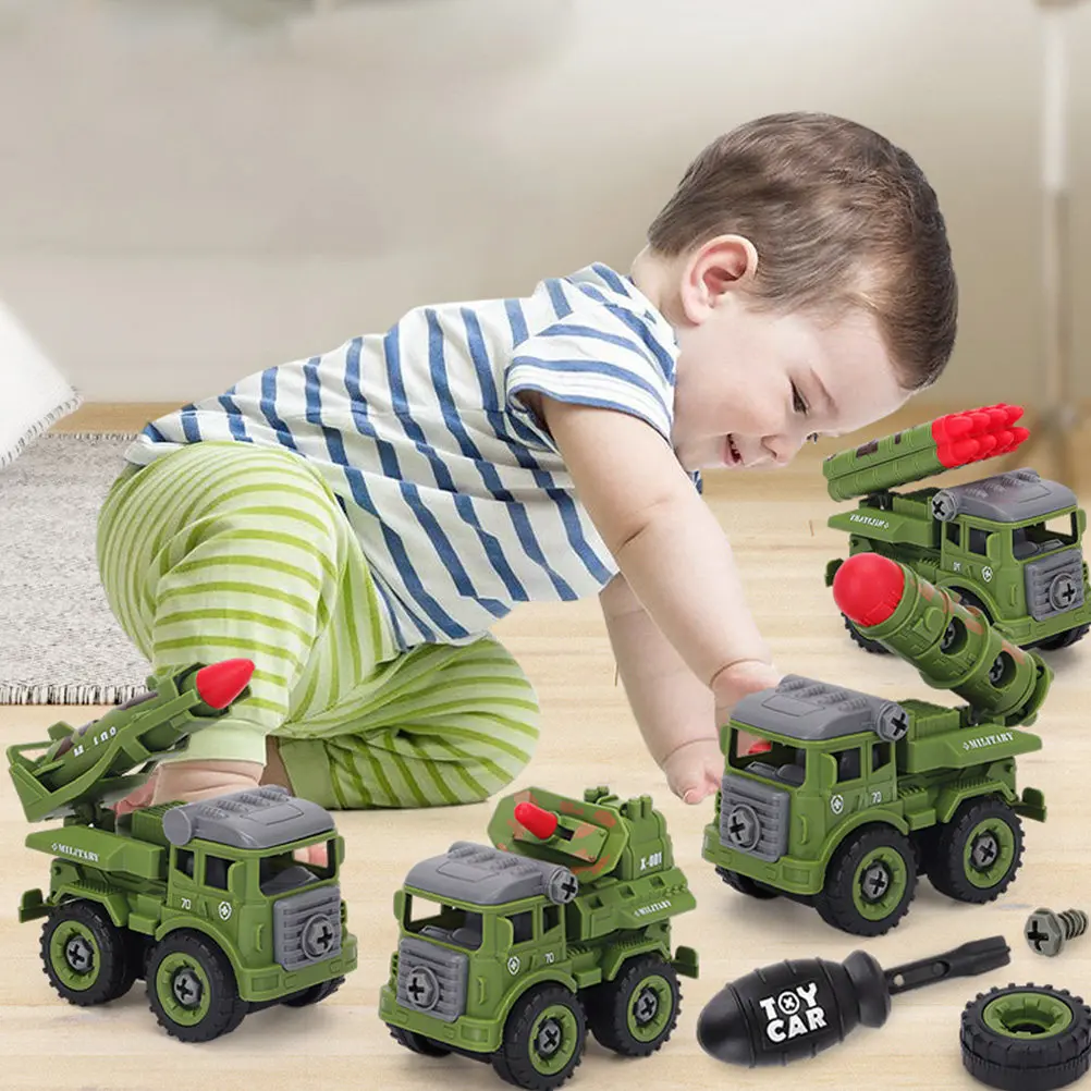 

1Set Military Truck Vehicle Simulation Green Smooth Surface Inertial Pull Back Car for Kids Learning Toy Figures