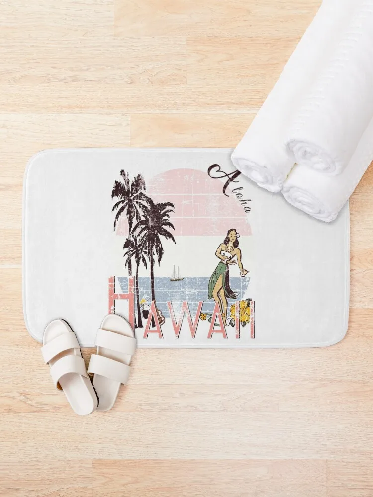 Hawaii Aloha Hula Girl Beach Decal Bath Mat Living Room Rug Kitchens Mat