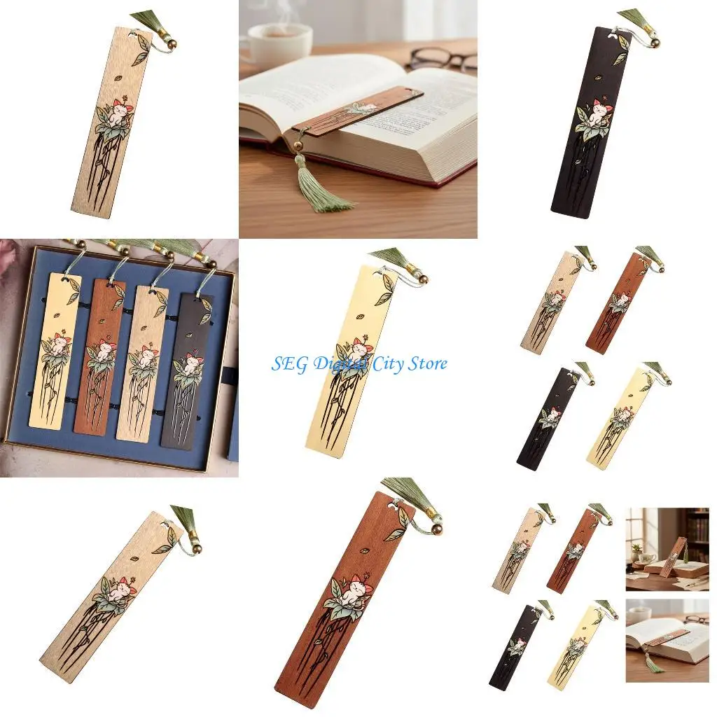 

U75B Handmade Carving Book Mark for Book Lovers Vintages Bookmarks for Readers