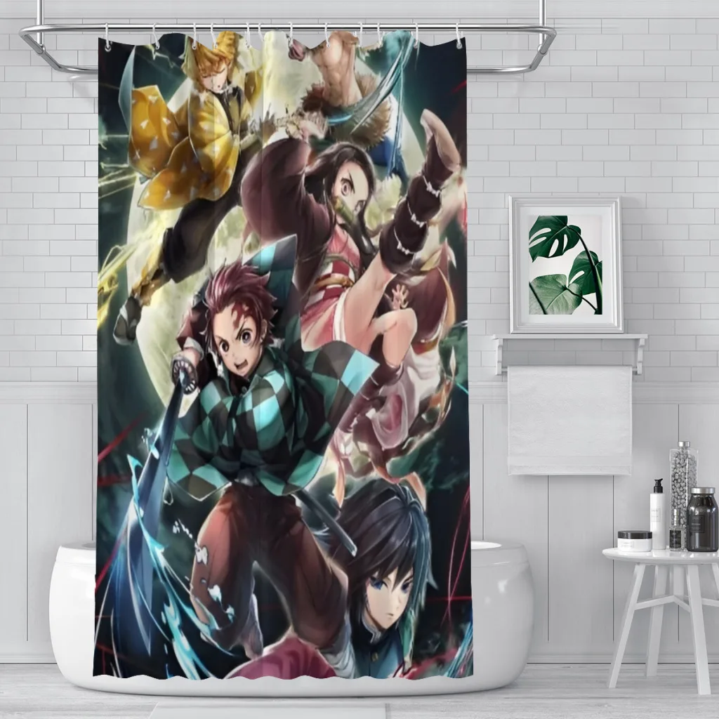 

Demon Slayer Graphic Anime_5HLXCY Shower Curtain for Bathroom Aesthetic Room Decoration