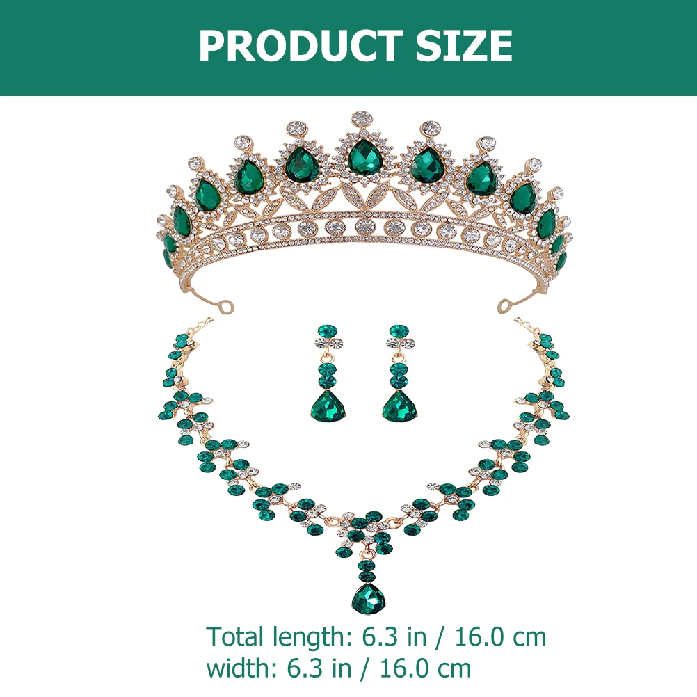 

Necklace Earrings Dangle Jewelry for Women Women's Rhinestone Bridal Crowns Bride