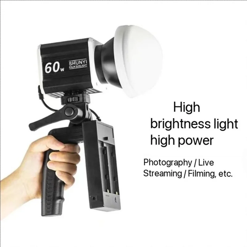 SHUNYI 60W COB LED Video Light 2800K-6800K Photography Light for Live Streaming outdoor Home Studio Comercial Photography Lamp