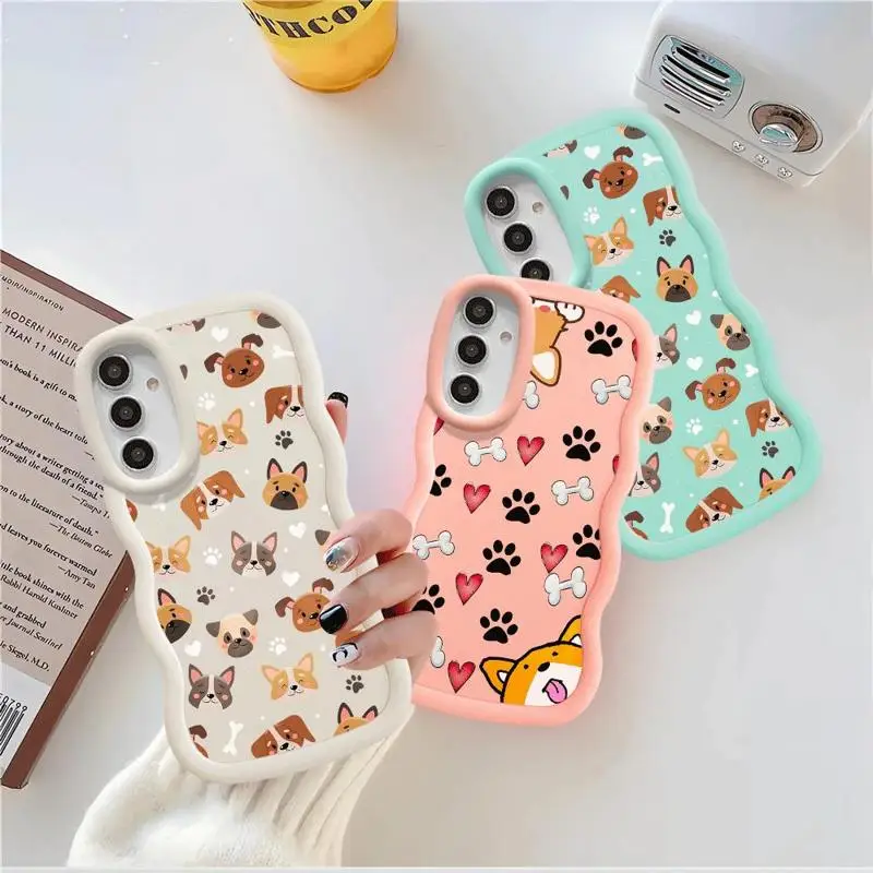 Funda bonita con huellas de perro para Samsung Galaxy, carcasa de silicona para modelos A51, A21s, A11, A05, A04e, A03, A50, A14, A13, A15, A12, A20, A30, A50s, A02