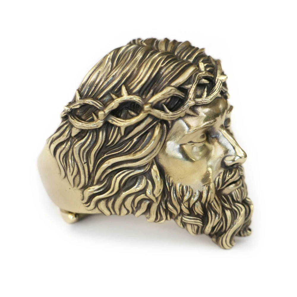 Jesus Christ Jewelry Brass Punk Adjustable Ring BR434 US Size 8~15
