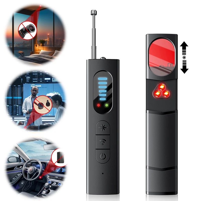 Hidden Camera Finder Anti Spy Car GPS Tracker Bug Listening Device Wireless All Signal Candid Pinhole Camera Scanner for Hotel