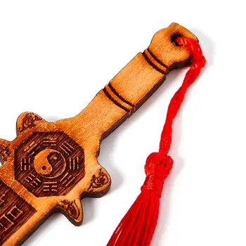 風水 太極拳 八卦図 桃の彫刻 木製剣 手工芸品 装飾 1個 8 best sales 桃の木 - №5