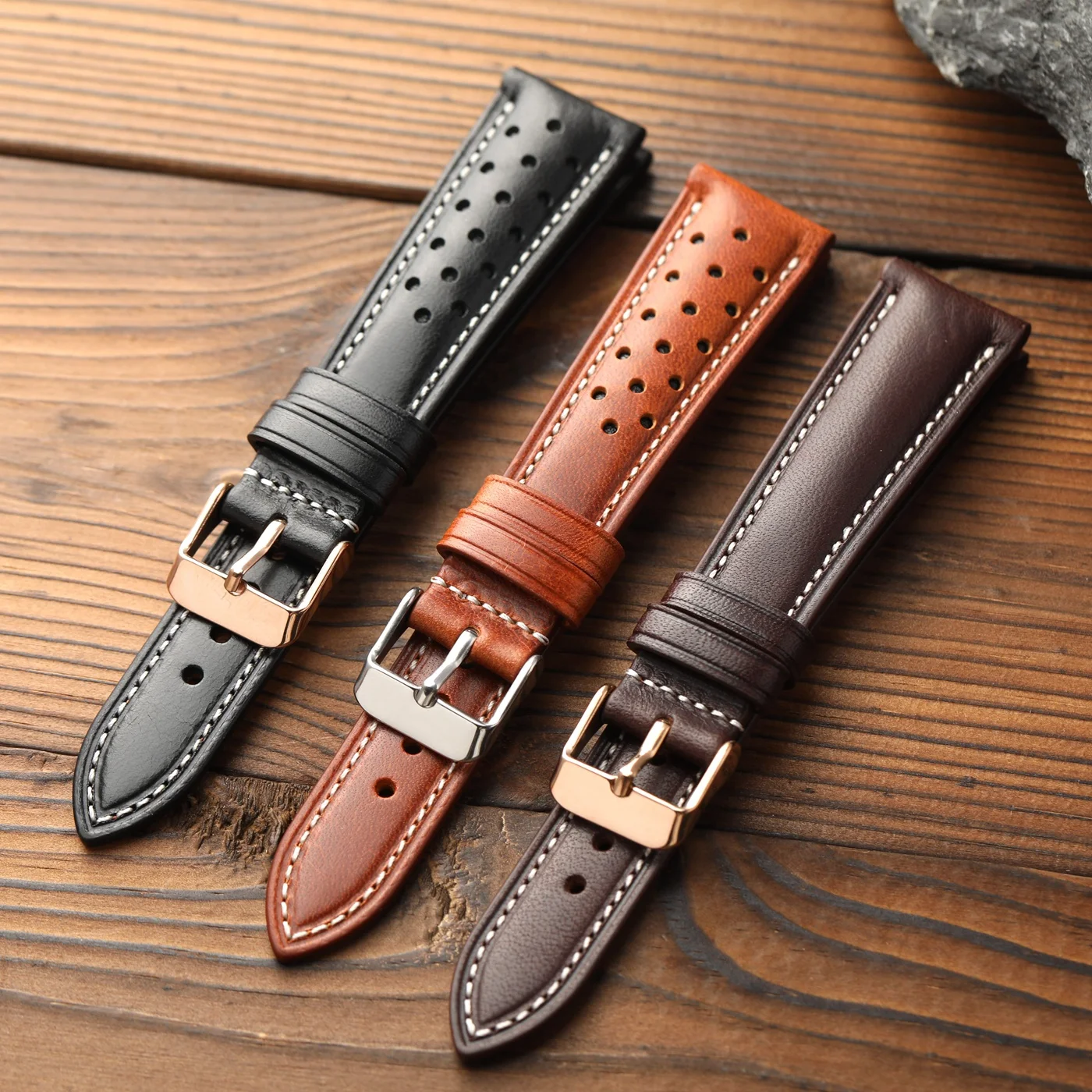 Handmade first-layer cowhide watchband, sizes 18, 19, 20, 22MM, made of American Dublin genuine leather in brown black men S/M