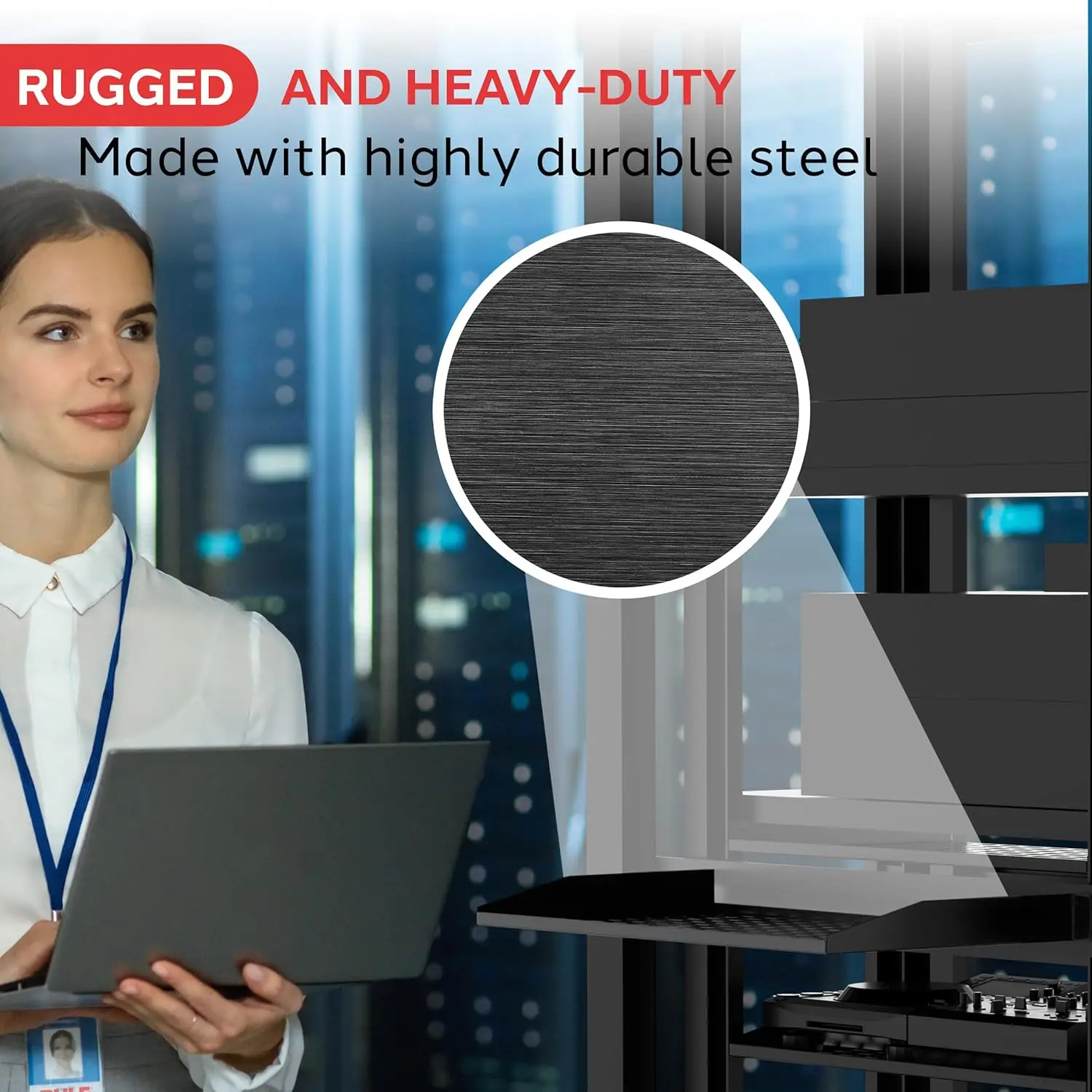 Universal Server Rack Mounting Tray for 19-Inch Cabinets, Vented Steel Equipment Shelf for Network & AV Gear – Model PLRSTN42U