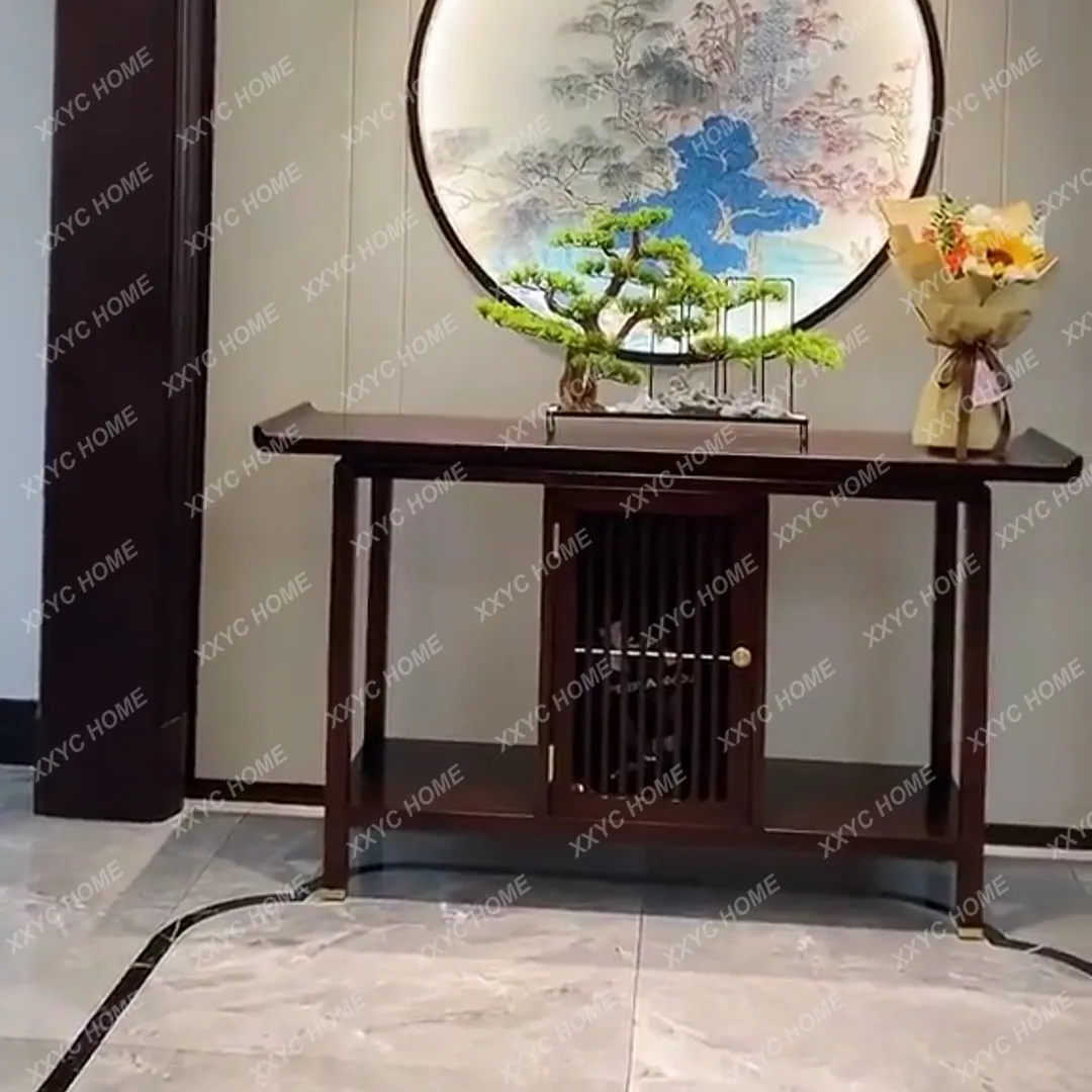 Entrance cabinet Solid wood Zen entrance table Entrance to the wall, table service, table case, foyer end view platform