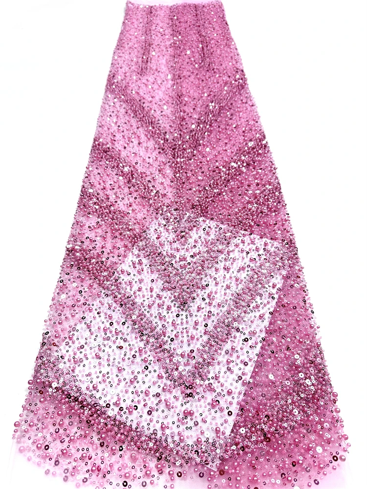 الجملة 2026 الترتر الأفريقي الخرز الدانتيل النسيج 5 ياردة عالية الجودة الفرنسية شبكة تول التطريز الزفاف الدانتيل الزفاف #6