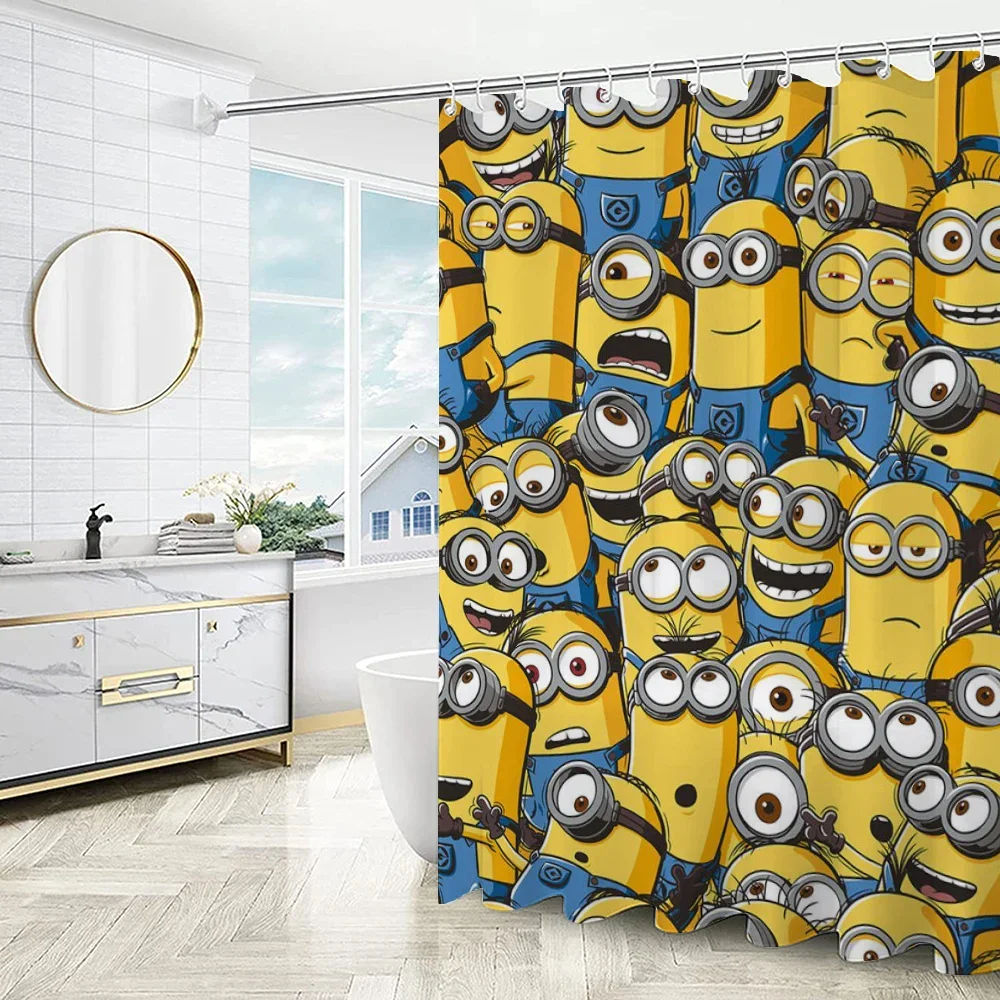 Shower Curtains for Bathroom Sets Full Set Laumango M-minionS European Curtain Folding Partition Accessories Bath Bedrooms the