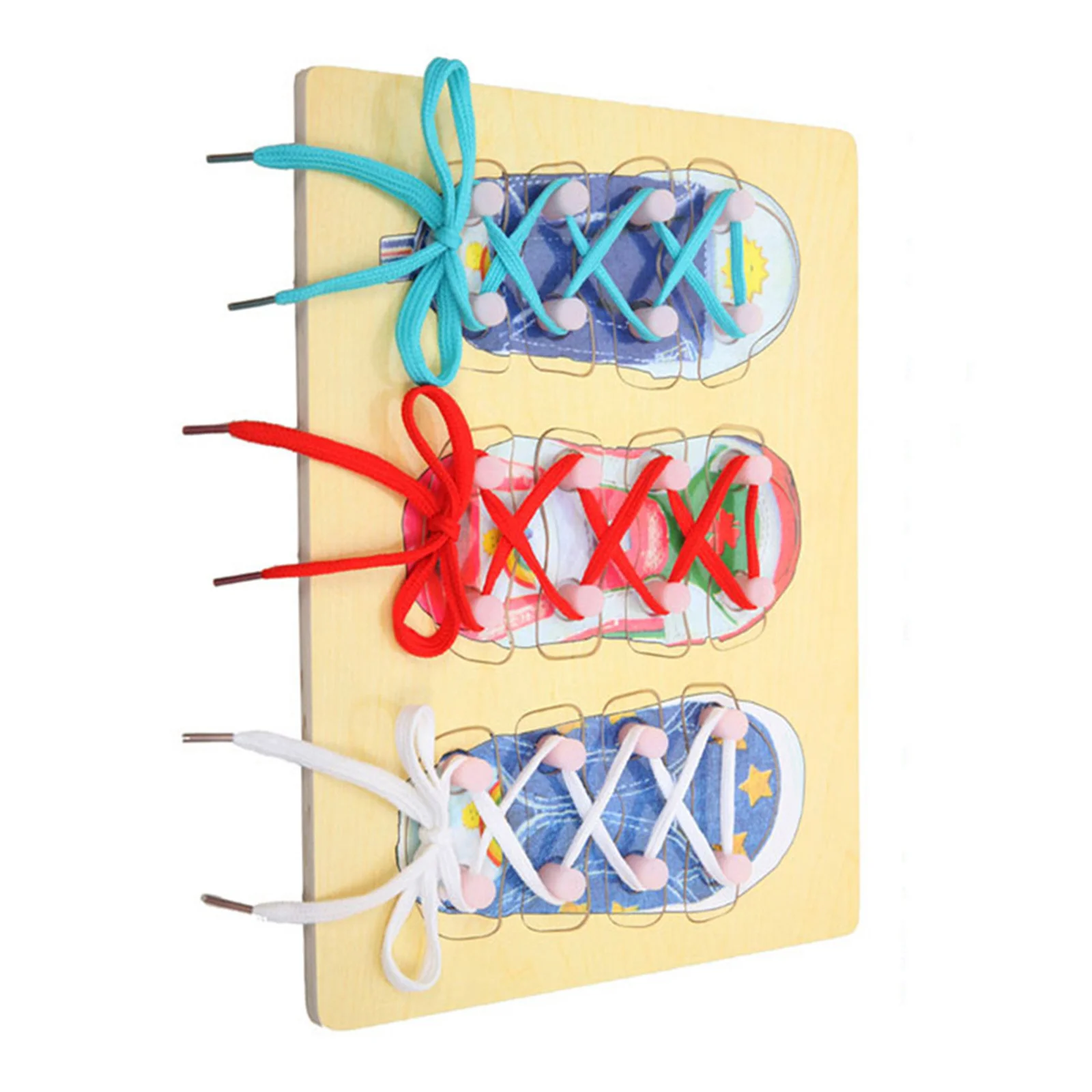 Planche à attacher les lacets pour les tout-petits, Puzzle d'apprentissage en bois, développe les compétences de préhension de l'indépendance, éducation précoce, maison, maternelle