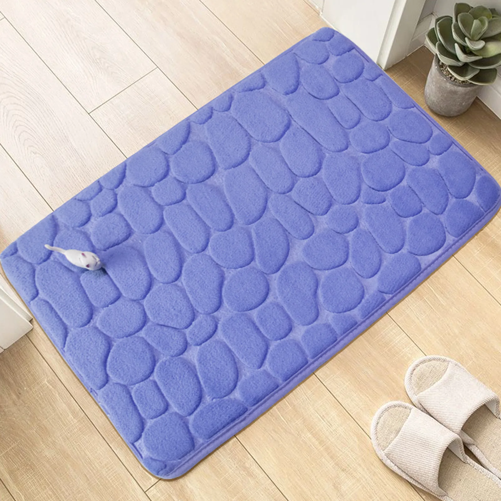 Alfombras antideslizantes, alfombra de baño con adoquines en relieve, alfombra lateral para bañera, felpudo para ducha, alfombrilla para pies de