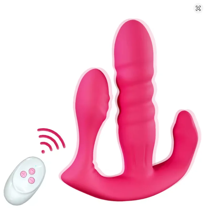 Thrusting & Vibrating Massage Device, Wearable Panties Style Intimate Care Tool for Women & Couples