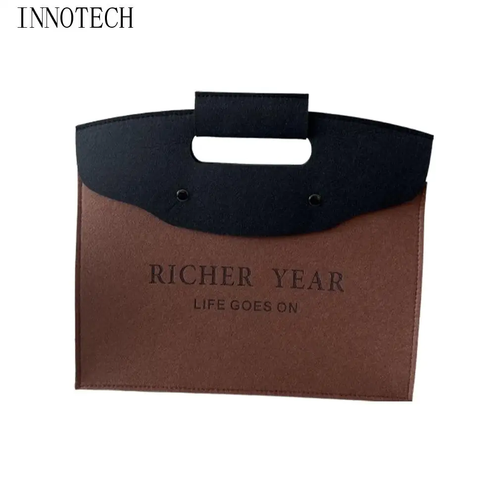 

Ladies Bag Large Capacity Felt Handbag Portable Simple Messenger Bag Universal Document Bag New Year Gift