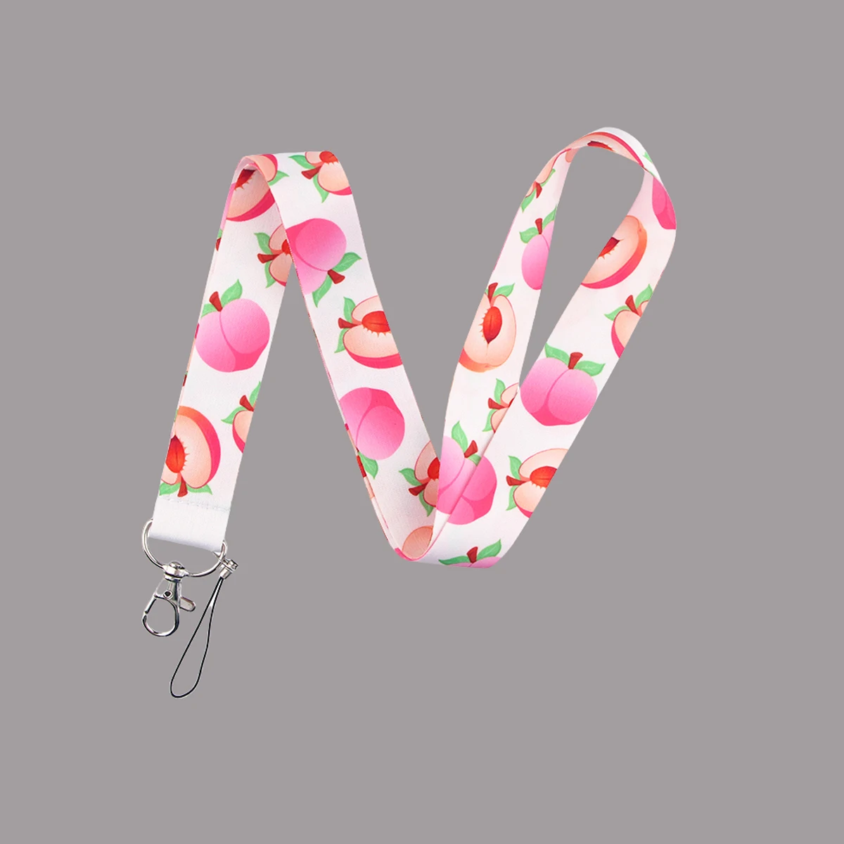 

Honey Peach Lanyards for Keys Fruit Neck Strap For Card Badge Gym Keychain Key Holder Hang Rope Keyring Accessories