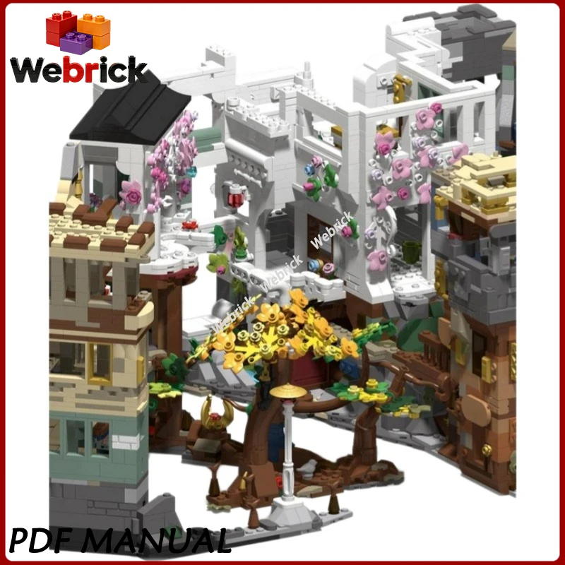 Retro Street View Book Nook 5369pcs Building Blocks Old Town Shopping Street Architectural Model Decor Toy