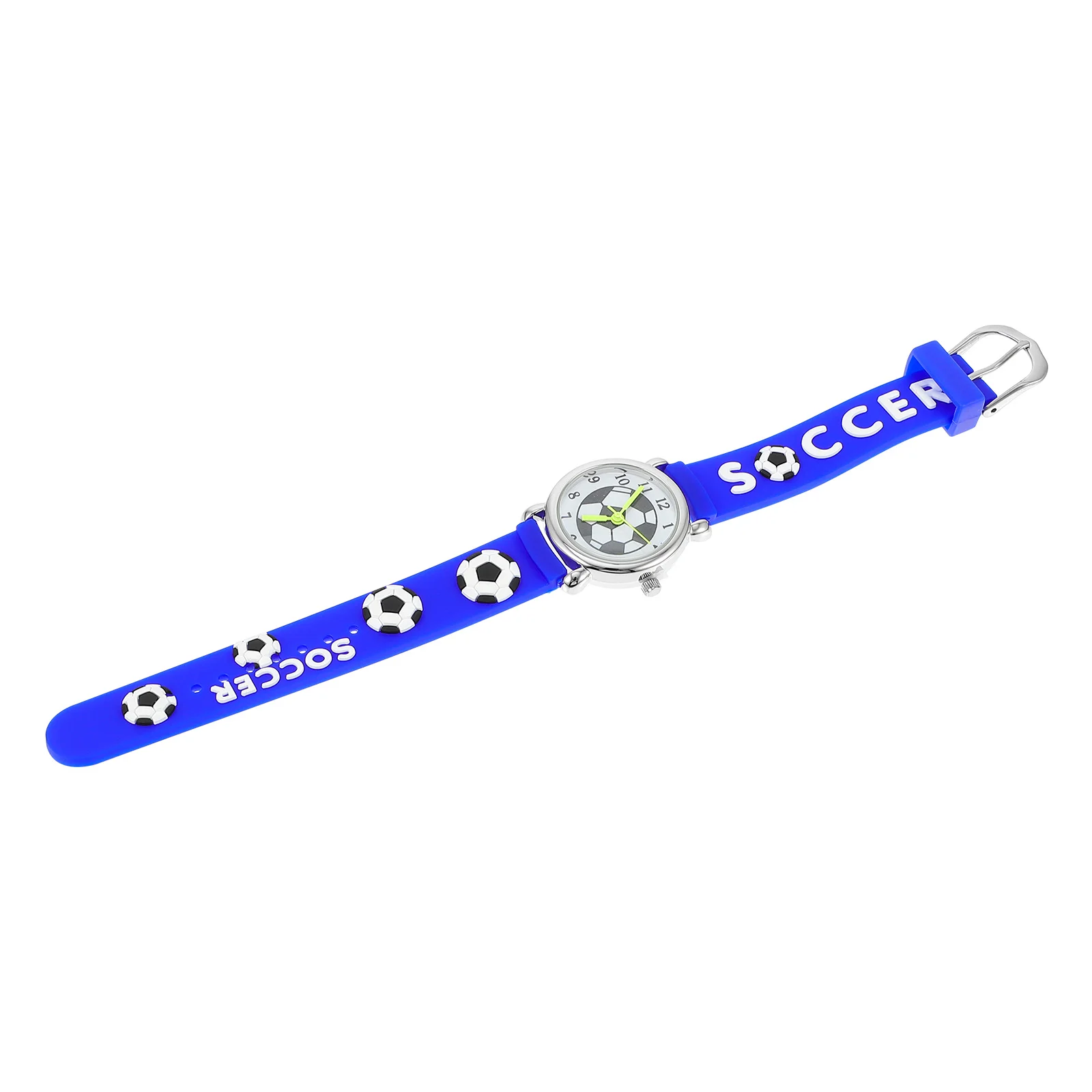 1 قطعة ساعة معصم كارتون كرة القدم نمط لينة حزام قابل للتعديل ساعة للطلاب هدية الوقت أداة التعلم #5