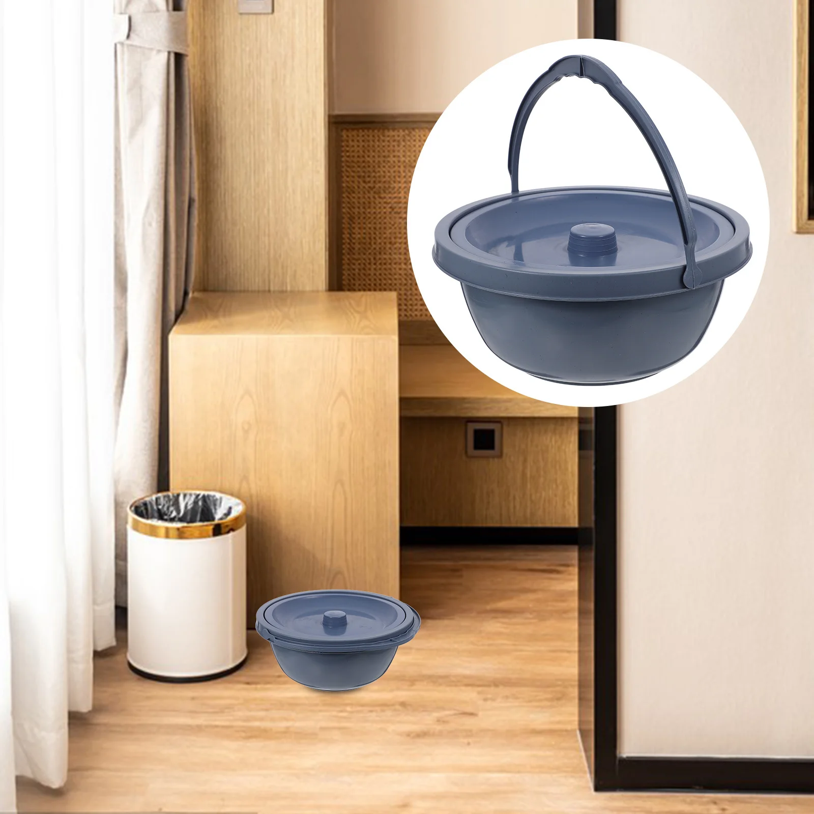 

Spill Proof Portable Chamber Pot Dark Grey with Handle for Adults Kids Elderly Home Hospital Car Camping Night Urinal Bucket