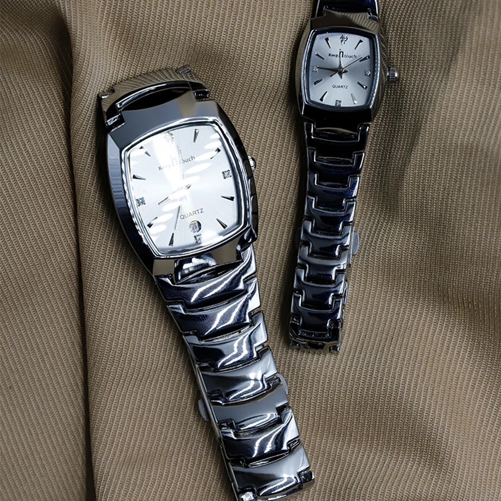 Jam Tangan Pasangan Modis Jam Tangan Kasual Bisnis untuk Pria Wanita Jam Tangan Pasangan Kuarsa Aloi Tahan Air