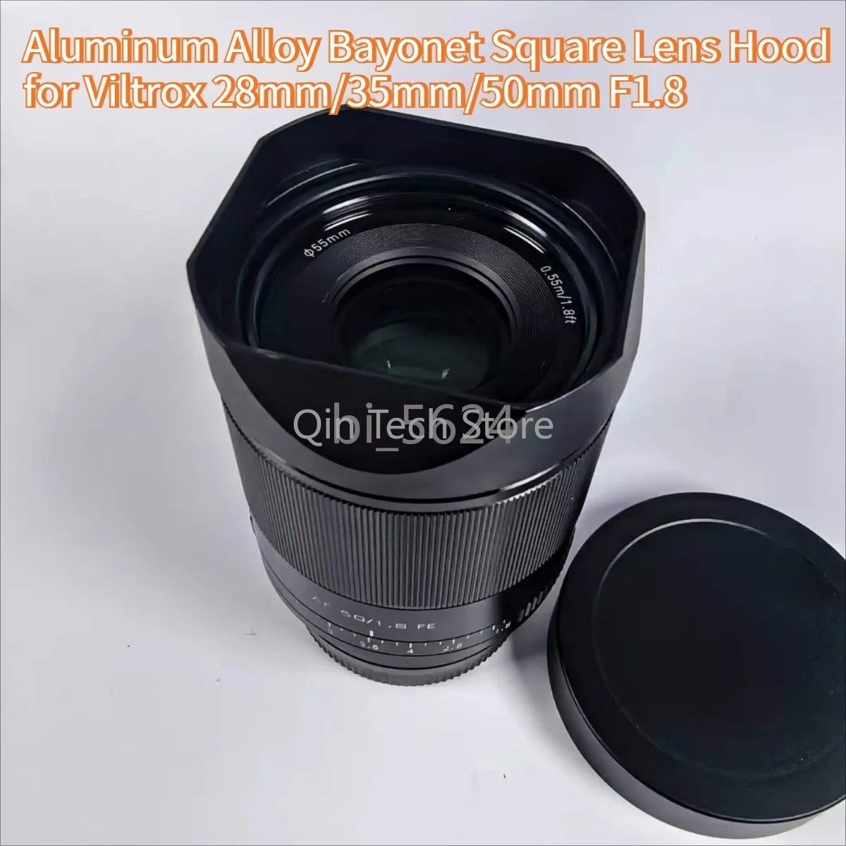 pare-soleil-carre-en-metal-a-baionnette-en-alliage-d'aluminium-avec-capuchon-metallique-gratuit-pour-accessoires-de-photographie-d'appareil-photo-viltrox-28mm-35mm-50mm-f18