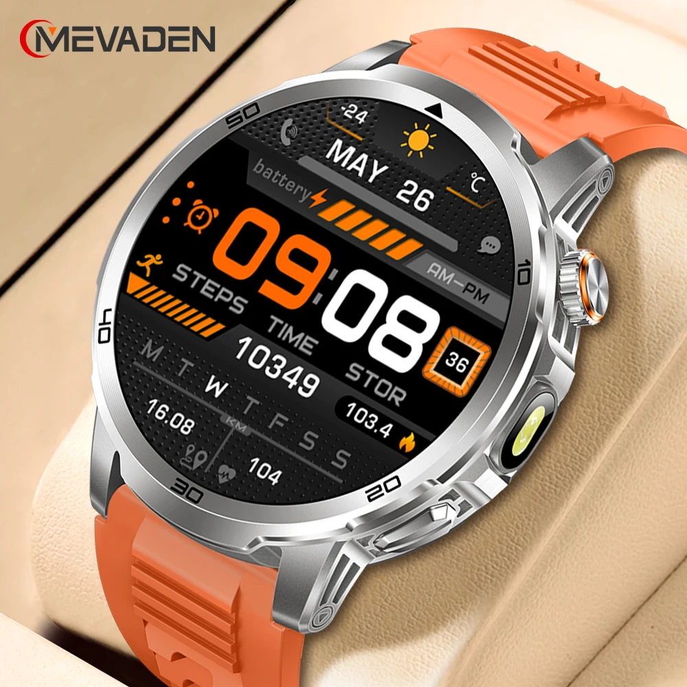 MEVADEN 1.85 inch Steel Smart Watch Men Bluetooth Call Smart