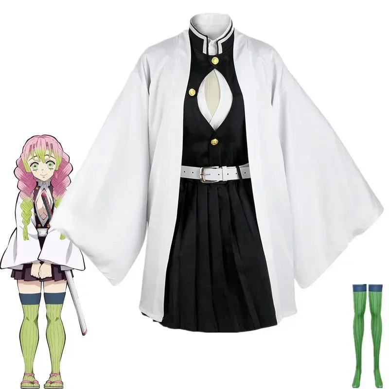 

Anime Demon Slayers Kimetsu Geen Yaiba Cosplay Kostuum Mitsuri Kanroji Kimono Uniform Saias Halloween Sleding